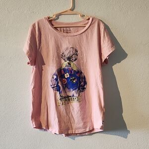 Nautical girls tshirt large- extra large pink